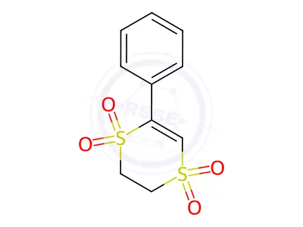 Chemical structure of 2,3-Dihydro-5-phenyl-1,4-dithiin 1,1,4,4-tetraoxide