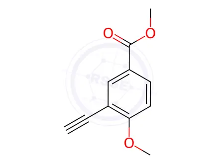 Chemical structure of Benzoic acid, 3-ethynyl-4-methoxy-, methyl ester
