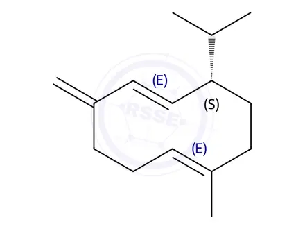 Chemical structure of (S,1E,6E)-8-Isopropyl-1-Methyl-5-Methylenecyclodeca-1,
