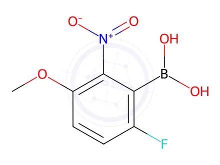 Chemical structure of 6-Fluoro-3-methoxy-2-nitrophenylboronic acid