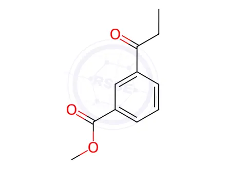 Chemical structure of Benzoic acid, 3-(1-oxopropyl)-, methyl ester