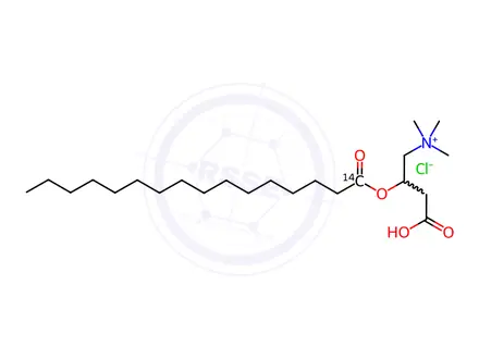 Chemical structure of PALMITOYL CARNITINE CHLORIDE, L-, [PALMITOYL-1-14C]