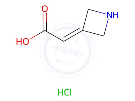 Chemical structure of azetidin-3-ylideneacetic acid hydrochloride