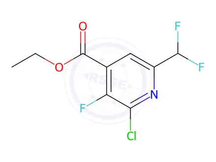 Chemical structure of Ethyl 2-chloro-6-(difluoromethyl)-3-fluoropyridine-4-carboxylate