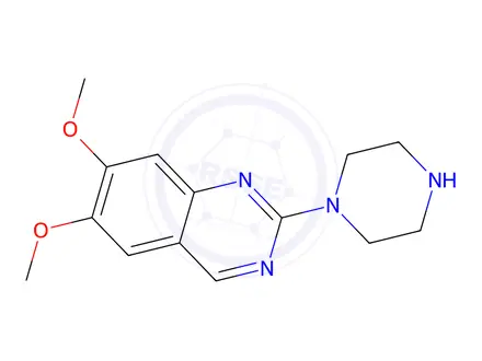 Chemical structure of 6,7-Dimethoxy-2-(l-piperazinyl)-Quinazoline