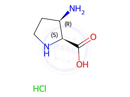 Chemical structure of D-Proline, 3-amino-, (3S)-rel-(9CI)