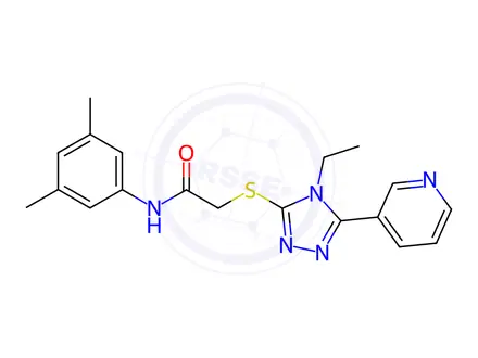 Chemical structure of N-(3,5-Dimethylphenyl)-2-((4-ethyl-5-(pyridin-3-yl)-4H-1,2,4-triazol-3-yl)thio)acetamide