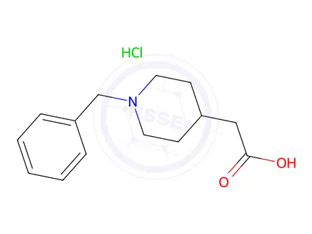 Chemical structure of 2-(1-Benzylpiperidin-4-yl)acetic acid hydrochloride