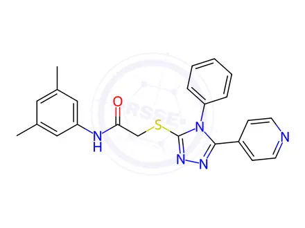 Chemical structure of N-(3,5-dimethylphenyl)-2-((4-phenyl-5-(pyridin-4-yl)-4H-1,2,4-triazol-3-yl)thio)acetamide