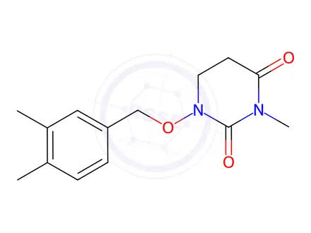 Chemical structure of 2,4(1H,3H)-Pyrimidinedione, 5,6-dihydro-1-(3,4-dimethylbenzyloxy)-3-me thyl-