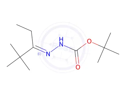 Chemical structure of tert-Butyl (E)-2-(2,2-dimethylpentan-3-ylidene)hydrazine-1-carboxylate