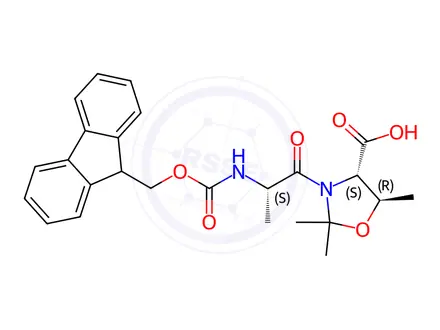Chemical structure of Fmoc-Ala-Thr(psi(Me,Me))-OH