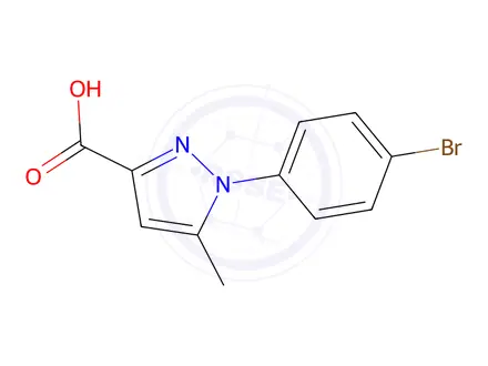 Chemical structure of 1-(4-Bromophenyl)-5-methyl-1H-pyrazole-3-carboxylic Acid