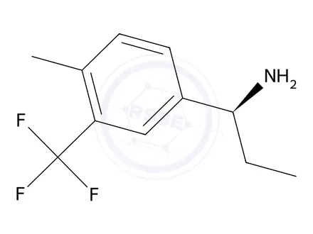 Chemical structure of (S)-1-(4-methyl-3-(trifluoromethyl)phenyl)propan-1-amine