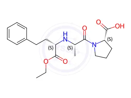Chemical structure of (S)-1-((S)-2-(((S)-1-Ethoxy-1-oxo-4-phenylbutan-2-yl)amino)propanoyl)pyrrolidine-2-carboxylic acid
