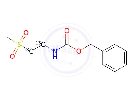 Chemical structure of [2-(Methylsulfonyl)ethyl]carbamic Acid-13C2,15N Benzyl Ester
