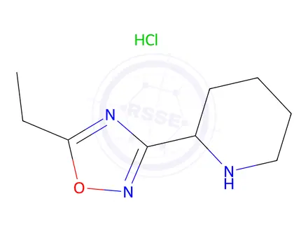 Chemical structure of 2-(5-Ethyl-1,2,4-oxadiazol-3-yl)piperidine hydrochloride
