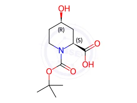 Chemical structure of CIS-4-hydroxy-piperidine-1,2-dicarboxylic acid 1-tert-butyl ester