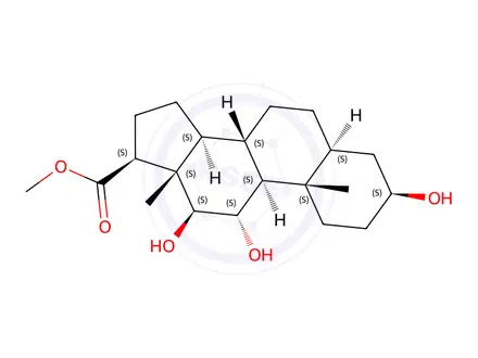 Chemical structure of 3β,11α,12β-Trihydroxy-5α-androstane-17β-carboxylic acid methyl ester