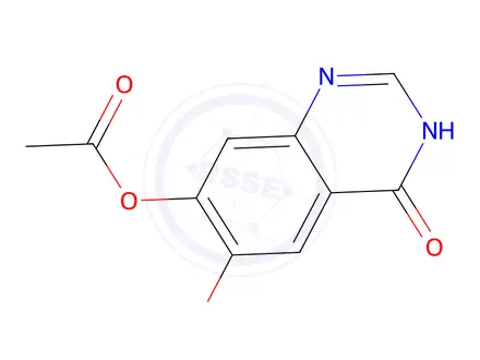 Chemical structure of 6-Hydroxy-4-oxo-3,4-dihydroquinazolin-7-yl acetate