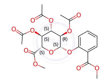 Chemical structure of Methyl Salicylate b-D-O-Glucuronide Triacetate Methyl Ester