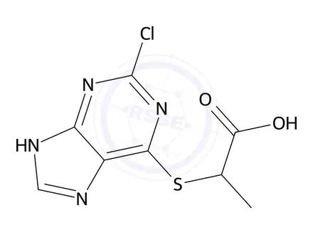 Chemical structure of 2-((2-Chloro-7H-purin-6-yl)thio)propanoic acid