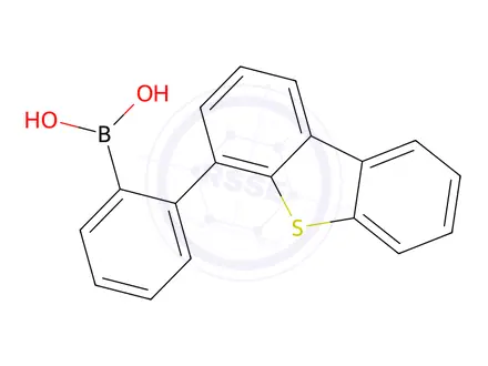Chemical structure of (2-(Dibenzo[b,d]thiophen-4-yl)phenyl)boronic acid