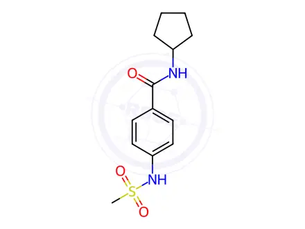 Chemical structure of N-cyclopentyl-4-(methanesulfonamido)benzamide