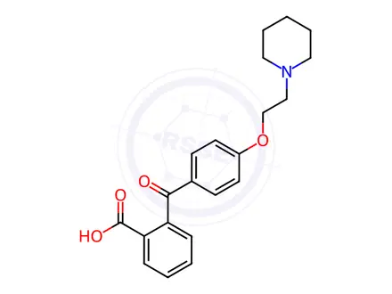 Chemical structure of 2-[4-[2-(1-Piperidinyl)ethoxy]benzoyl]benzoic Acid