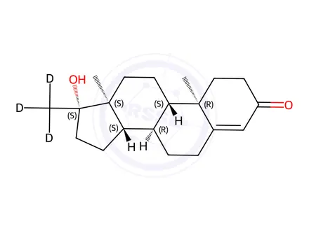 Chemical structure of Methyltestosterone-[D3]