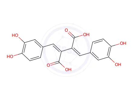 Chemical structure of 2,3-Bis(3,4-dihydroxybenzylidene)succinic acid