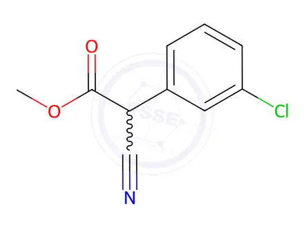 Chemical structure of methyl 2-(3-chlorophenyl)-2-cyanoacetate