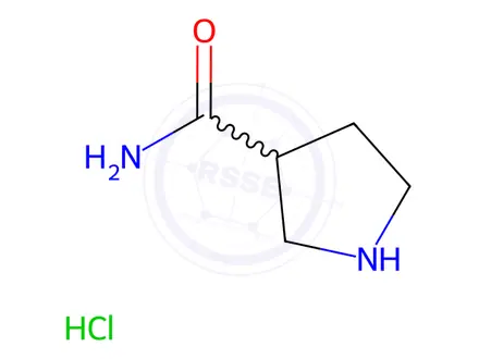 Chemical structure of Pyrrolidine-3-carboxamide Hydrochloride