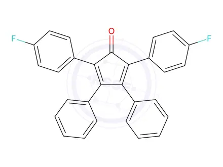 Chemical structure of 2,5-Bis(4-fluorophenyl)-3,4-diphenyl-2,4-cyclopentadien-1-one