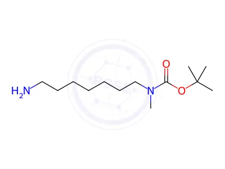 Chemical structure of Carbamic acid, N-(7-aminoheptyl)-N-methyl-, 1,1-dimethylethyl ester