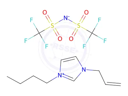 Chemical structure of 1-Allyl-3-butyl-1H-imidazol-3-ium bis((trifluoromethyl)sulfonyl)amide