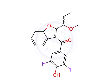 Chemical structure of Des-O-[2-(diethylamino)ethyl]-1-methoxy Amiodarone