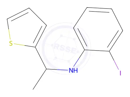 Chemical structure of 2-Iodo-N-(1-(thiophen-2-yl)ethyl)aniline