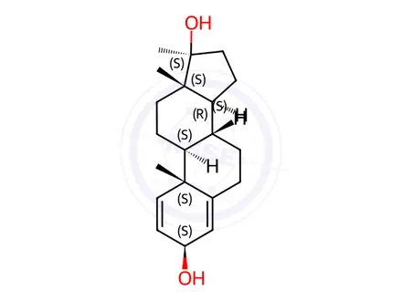 Chemical structure of 17-methyl-Androsta-1,4-diene-3b,17b-diol