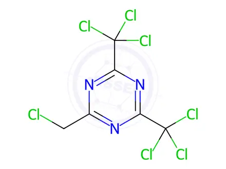 Chemical structure of 2-(Chloromethyl)-4,6-bis(trichloromethyl)-1,3,5-triazine