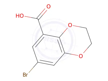 Chemical structure of 7-Bromo-2,3-dihydro-1,4-benzodioxine-5-carboxylic Acid