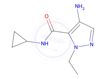 Chemical structure of 4-Amino-N-cyclopropyl-1-ethyl-1H-pyrazole-5-carboxamide