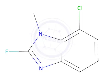 Chemical structure of 7-chloro-2-fluoro-1-methyl-1H-1,3-benzodiazole