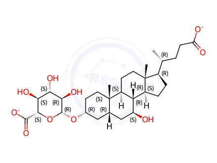 Chemical structure of Ursodeoxycholic Acid-3-O-β-D-glucuronide Disodium