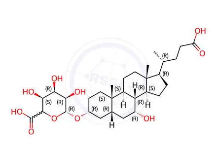 Chemical structure of Chenodeoxycholic Acid-3-β-D-Glucuronide