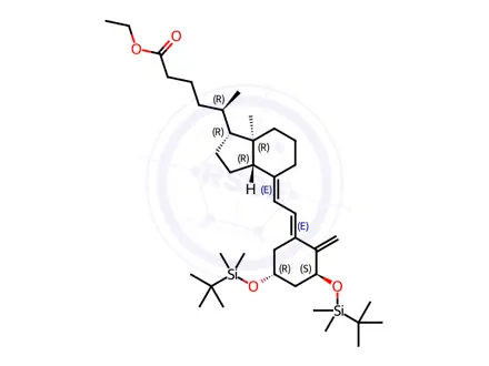 Chemical structure of (5R)-ethyl 5-((1R,3aS,7aR)-4-((E)-2-((3S,5R)-3,5-bis(tert-butyldiMethylsilyloxy)-2-Methylenecyclohexylidene)ethyl)-7a-Methyloctahydro-1H-inden-1-yl)hexanoate
