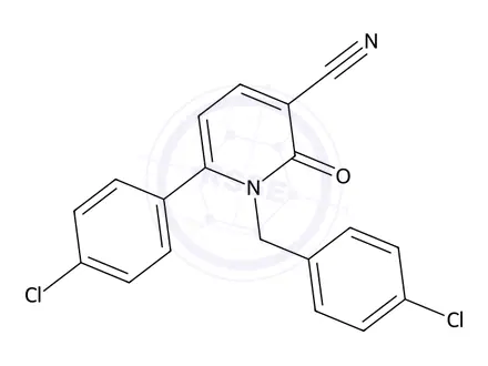 Chemical structure of 1-(4-Chlorobenzyl)-6-(4-chlorophenyl)-2-oxo-1,2-dihydropyridine-3-carbonitrile