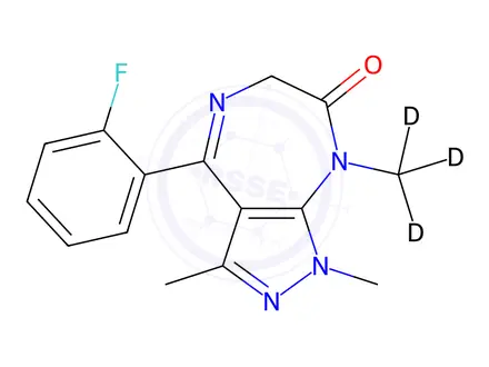 Chemical structure of Zolazepam-d3