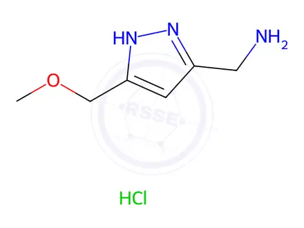 Chemical structure of (5-(Methoxymethyl)-1H-pyrazol-3-yl)methanamine hydrochloride