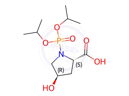 Chemical structure of (2S,4R)-1-(Diisopropoxyphosphoryl)-4-hydroxypyrrolidine-2-carboxylic acid